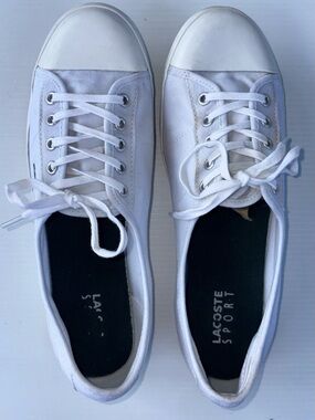 Lacoste White Women's Low-Top Canvas Sneakers